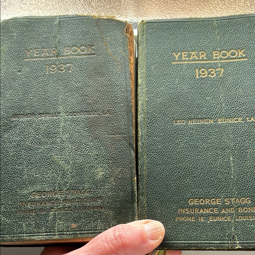 Vintage Two Personal Desk Diaries/Registers 1937